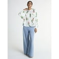 thumbnail image 2 of Scoop Women’s Crinkle Gauze Shirt with Blouson Sleeves, Sizes XS-XXL, 2 of 4