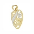 thumbnail image 2 of 14k Yellow Gold White Rhodium, Rose Flower Amor Heart Pendant Charm Filigree 18.5mm with 18" Dainty Neck Chain, 2 of 7