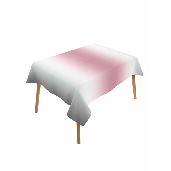 Pink Grey White Rectangle Tablecloth, Farmhouse Ombre Color Modern Simple Waterproof & StainResistant Tablecloth, Washable Oil-proof Table Cover for Dining/Party/Wedding/Camping/Buffet 52x70 In