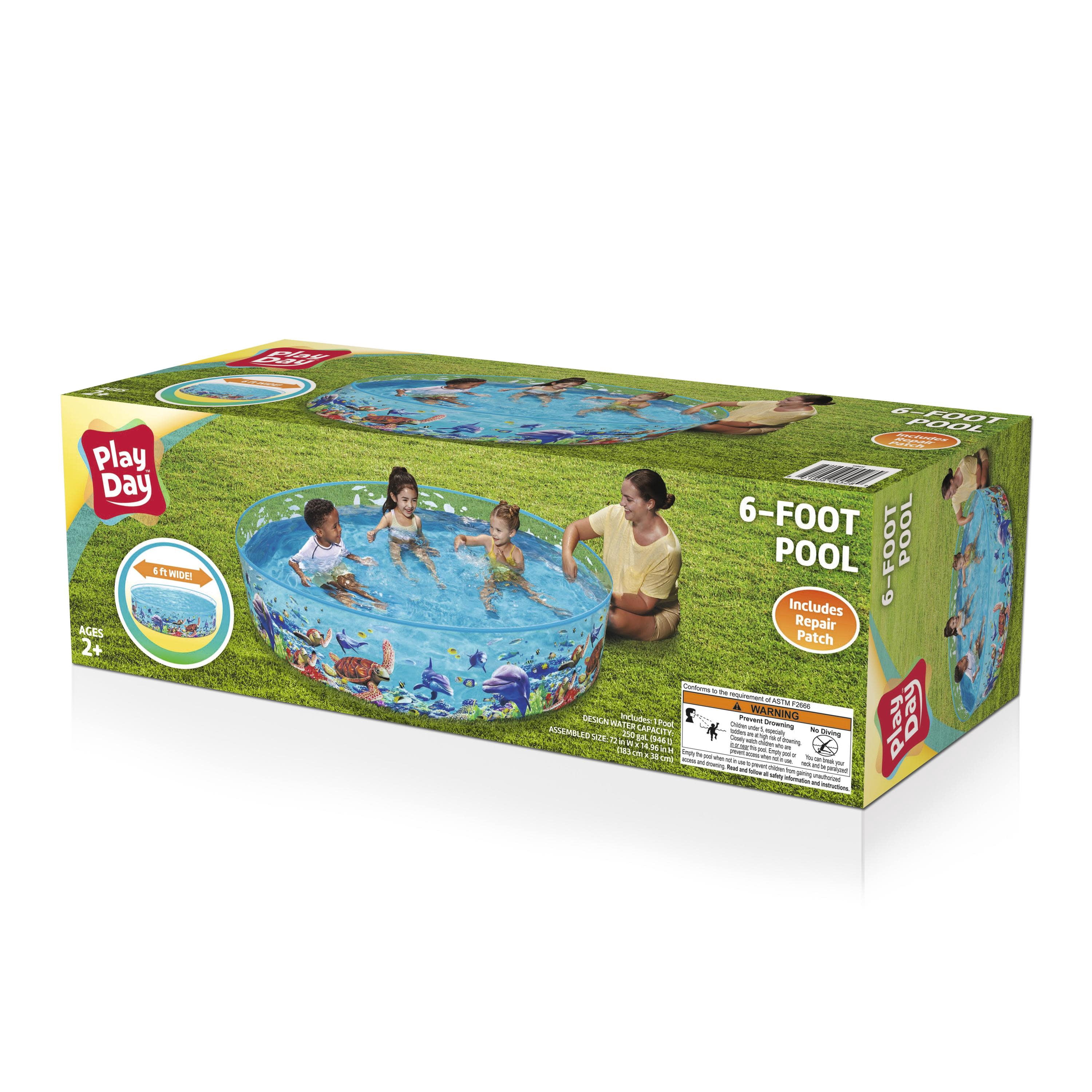 Play Day Round Kiddie Pool, 6 ft x 15 in