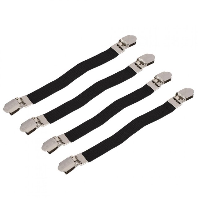 Tirantes para sujetadores de sábanas, 4 piezas, correas elásticas entrecruzadas para sábanas, correas para sábanas de colchón, clips, diseño de próxima generación