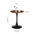 thumbnail image 6 of S-HOME Walnut Wood Round Table With Modern Tulip Steel Base 24 Inch Dining Table For Home Use, 6 of 9