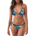 thumbnail image 1 of Saiise Bikini Réglable pour Femmes à Motif de Crâne Bleu Abstrait, Échancré, Maillot de Bain Deux Pièces pour Plage, Fête à la Piscine, Vacances Tropicales, 1 of 6