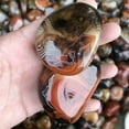 thumbnail image 6 of VIVIDELLE 1x Natural Sardonyx Carnelian Palm Stone Crystal Polished Silk Banded Lace Agate, 6 of 9