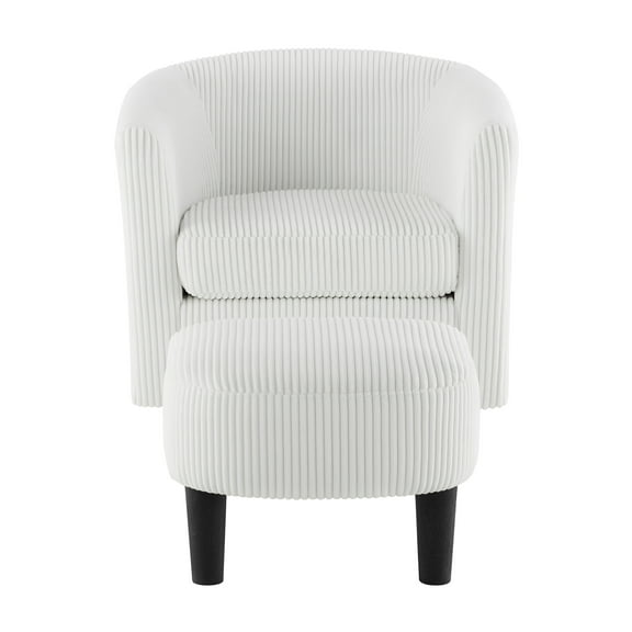 Accent Chairs Swivel Accent Chair 360° Comfy Recliner Corduroy Arm Chair Single Sofa with Ottoman for Living Room Bedroom,Fabric Accent Chairs