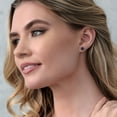 thumbnail image 4 of Gem Stone King 18K White Gold Blue Sapphire Stud Earrings for Women Men (2.20 Cttw, Gemstone Birthstone, Round 6MM), 4 of 5