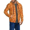thumbnail image 2 of Goofa Orange Glitter Pattern Mens Full-zip Hoodie, Zip-up Pullover Hooded Sweatshirt, Kangaroo Pocket Hoodie Ideal for Daily Wear, Travel, and Home-X-Large, 2 of 5