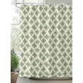 thumbnail image 2 of Modern Geometric Shower Curtain, Abstract Geometric Retro Green Geometric Texture Waterproof Shower Curtain Set with 12 Hooks Lightweight Washable Fabric Shower Curtains for Bathroom 36x72 Inches, 2 of 6