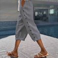 thumbnail image 2 of Pantalón Corto con Cintura Elástica y Estampado de Rayas, Gris XXL, 2 of 3