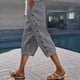 thumbnail image 2 of Pantalón Corto con Cintura Elástica y Estampado de Rayas, Gris XXL, 2 of 3