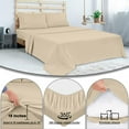 thumbnail image 6 of ROYALE LINENS 300 Thread Count 100% Long Staple Combed Cotton Sheet Set - 4 Piece Full Bed Sheets - 1 Fitted, 1 Flat, 2 Pillow Cases -Soft Cool & Crisp Sheet Set (Full, Cream), 6 of 10