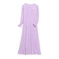 thumbnail image 6 of beishanbush Clothing Women Nightgowns & Sleepshirts Under $10 Women's Spring and Summer Solid Color Mid Length Dress Summer Cool Feeling Bow Large Size Short Sleeved Pajamas Dress Home Dresses, 6 of 6
