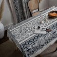 thumbnail image 4 of Tablecloth,100% Cotton and linen Boho Rectangle Tablecloth, Handblock Print Floral Table Cloth for Dining Table Parties, Wedding, Christmas, Outdoor, 4 of 5