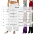 thumbnail image 4 of Linen Pants Women High Waisted Wide Leg Pant Lightweight Breathable Straight Leg Palazzo Trousers Casual Vacation Travel Clothing, 4 of 7