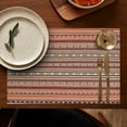 thumbnail image 4 of Nordic Style Vintage Bohemian Flax Placemats Set of 6, 12x18 Inch Boho Chic Rustic Tribal Artistic Ethnic Patterns, Washable Earthy Style Table Mats for Dining, 4 of 5