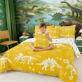 thumbnail image 5 of Erosebridal Cartoon Dinosaur Print Bedding Comforter Set for Kids, Orange White Queen Bedding Sets, 5 of 6