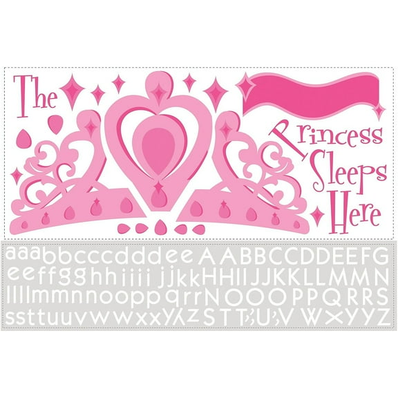 The Princess Sleeps Here Giant Wall Decal with Alphabet