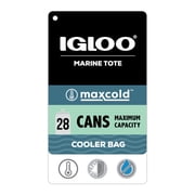 Igloo Marine 28 Can Capacity Soft-Sided Tote Cooler, White and Gray