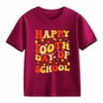 thumbnail image 4 of Teen Girl Tops 100th Day Of School Girls T-Shirt Cute Letter Graphic Short Sleeve Tee Shirt Soft Comfortable Casual T Shirt for Girls Tees Shirts for Youth Girls for Back To School(Wine,10-11 Years), 4 of 4