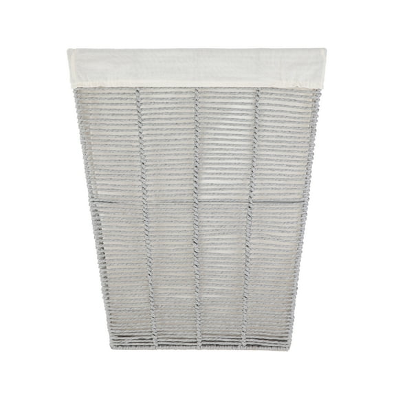 Mainstays Twisted Gray Paper Rope Laundry Hamper with Removable Fabric Liner, Adult