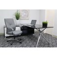 thumbnail image 6 of Pemberly Row Modern Faux Leather Upholstered Swivel Executive Chair in Gray, 6 of 7