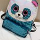 thumbnail image 5 of Bolso de hombro con diseño de panda creativo, mini mochila de lentejuelas, bolsa de viaje para niños y niñas (azul cielo), 5 of 7