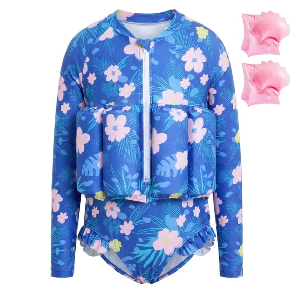 Koorium Toddler Floaties, One Piece Swimsuit with Bulit-in Floatation and Arm Wings for Boys and Girls