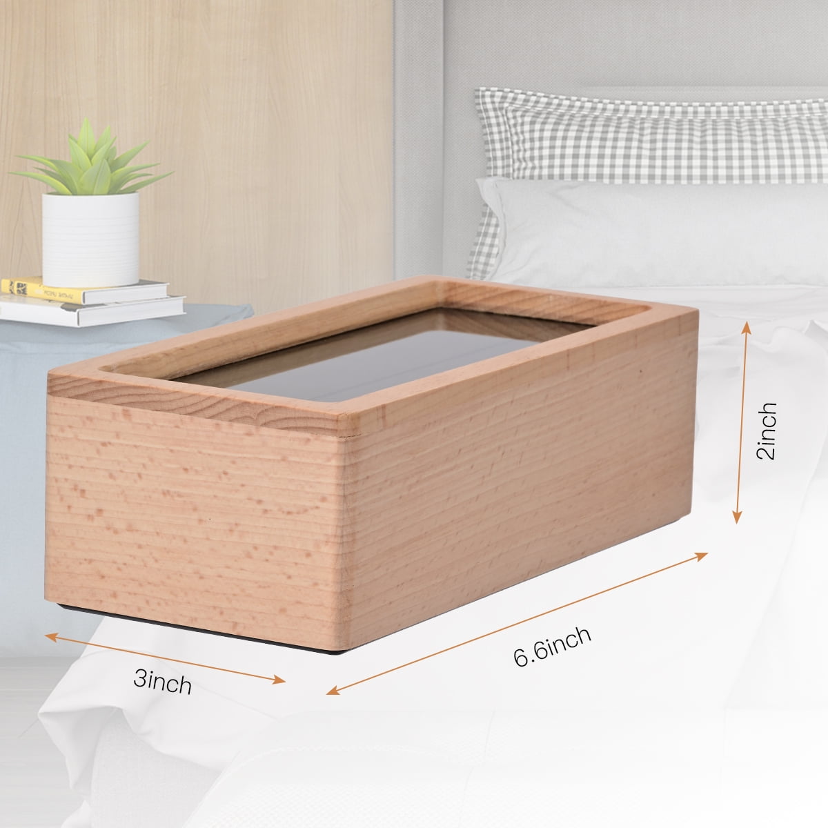 Electime Wooden Digital Alarm Clock with Calender, Temperature, Humidity and Snooze, Electric Clock for Home Bedroom, Battrey Powered, LCD Screen