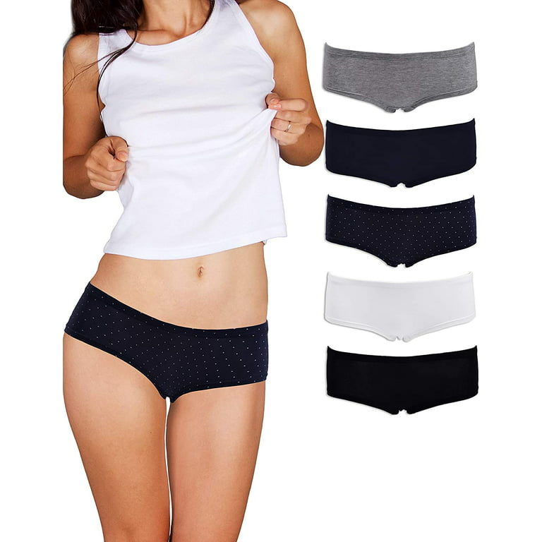 Emprella Womens Underwear Boyshort Panties - 5 Pack Colors and