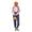 Women_A1, variant on Halloween Family Matching Costume Sets, Pumpkin Head Mask with Striped Shirt and Suspender Pants, Parent-Kids Scarecrow Cosplay Outfit for Party