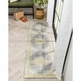 thumbnail image 2 of Well Woven Areva Machine Washable Yellow Vintage Oriental Medallion Flat Pile Runner Rug 3x10 (2'6" x 9'10" Runner), 2 of 9
