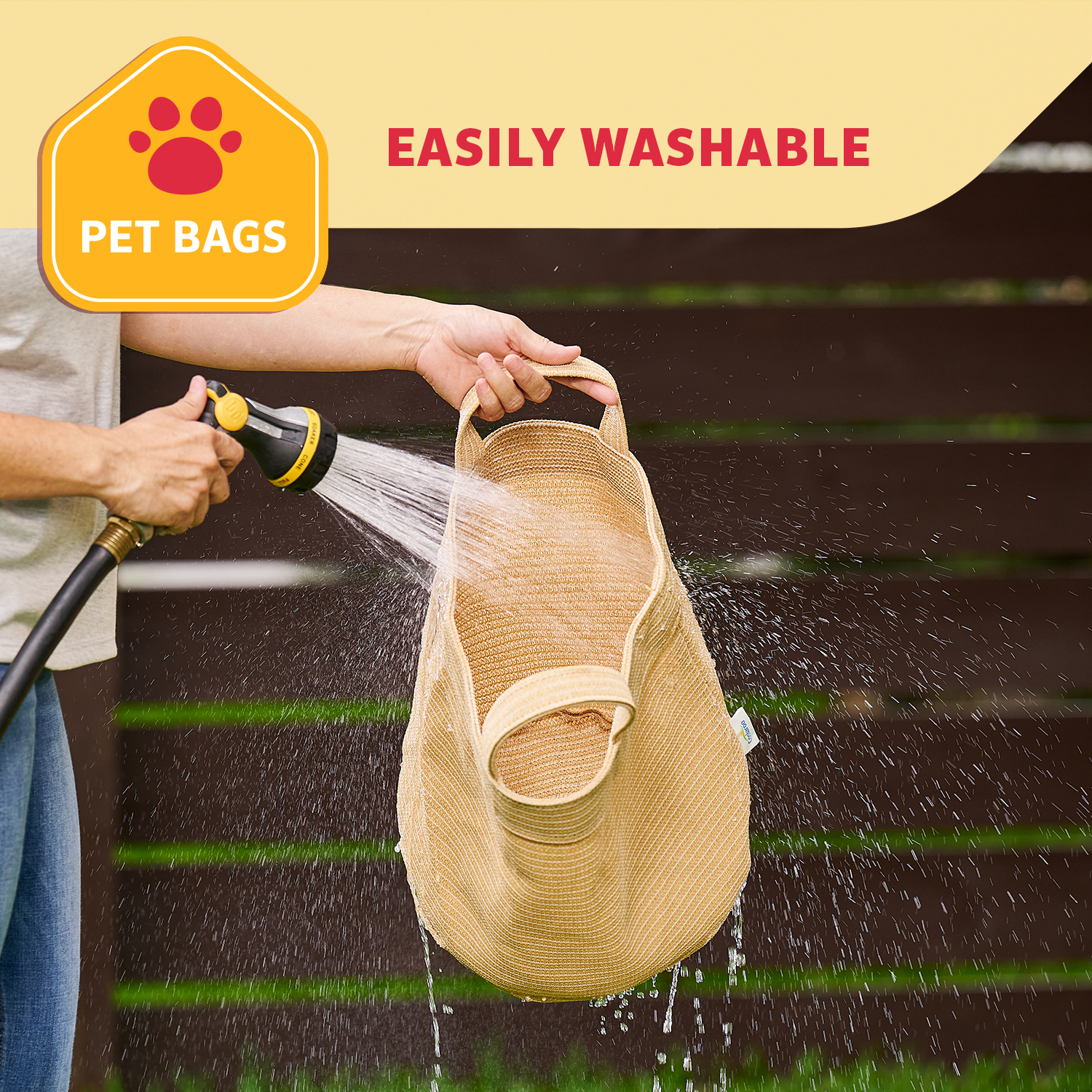 Coolaroo Dog Storage Toy Bin with Handles, 2 Pack Assorted Small & Medium Sizes, Desert Sand
