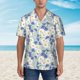 thumbnail image 2 of Balery Daisies Flowers Camisas hawaianas de manga corta para hombre, camisas playeras de corte holgado, camisas de vacaciones con botones,Large, 2 of 7