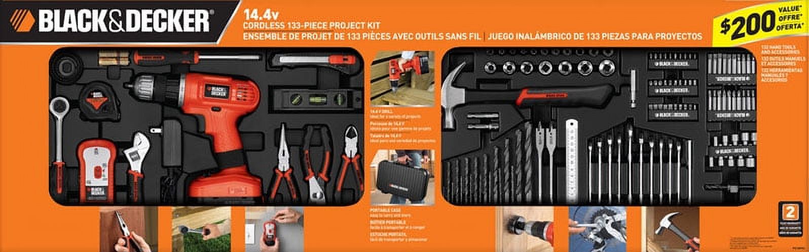 Black and Decker 14.4V 133-Piece Project Kit, PS14PKS 