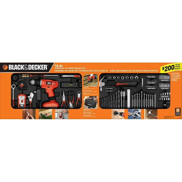 Black and Decker 14.4V 133-Piece Project Kit, PS14PKS 