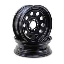 LIBRA 15 x 5 Trailer Wheels 5 Lug on 5" Bolt Pattern Black Mod, Set 2-17027