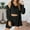 Black, variant on Women Winter Fashion Warm Three Suit Soft Warm Flannel Shorts Pajamas Set Cute Beard Hooded Coat Sleepwear Suit Womens Full Coverage Swimsuit Swimming Short for Women Foxy Swimsuits for Women Short