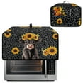 thumbnail image 2 of Renewold Toaster Oven Cover Case Stain-Resistant Smart Oven Air Fryer Cover Countertop Appliance Protective Case Kitchen Decor, 20.5 x 16.5 x 10 Inches, Highland Cow Sunflower Leopard Print, 2 of 7