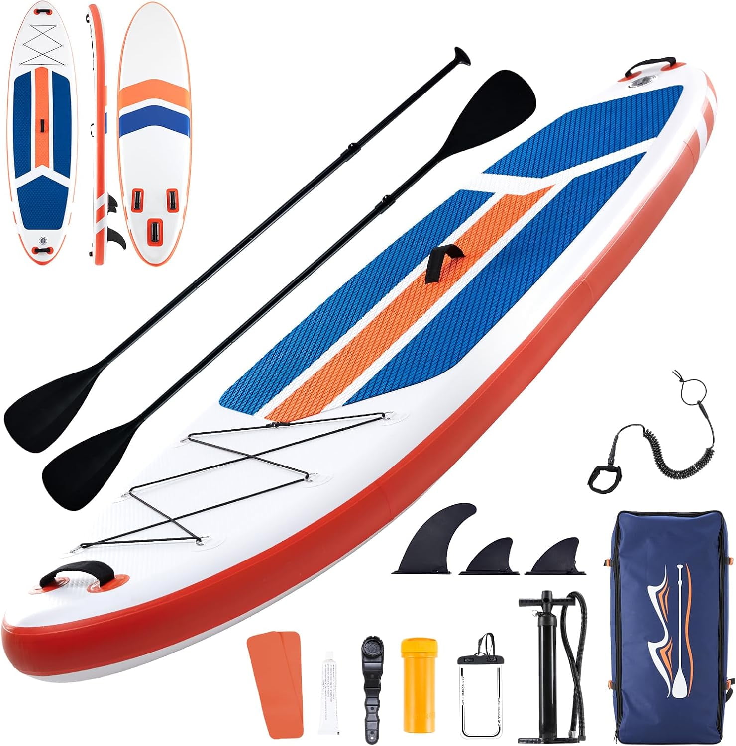 CONCETTA Inflatable Paddle Board,Equipped With SUP Paddle Board Accessories, The Non-slip EVA Deck Design Restarts The Surfboard,Surfboard for Youth&Adults of All Skill Levels，Blue Orange