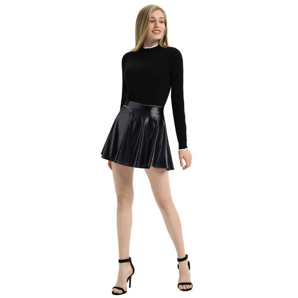 Kate Kasin - Kate Kasin Women's Casual Fashion Shiny Metallic Skirt ...