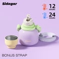 thumbnail image 4 of Sidagar 22 oz Insulated Stainless Steel Water Bottle with Straw and Handle, Wide Mouth Leakproof Lid, Lavender Purple, 4 of 9