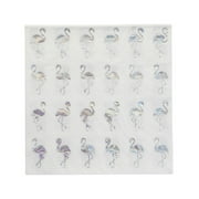 Pack of 20 Flamingo Silver Foil Cocktail Napkins 5" x 5"