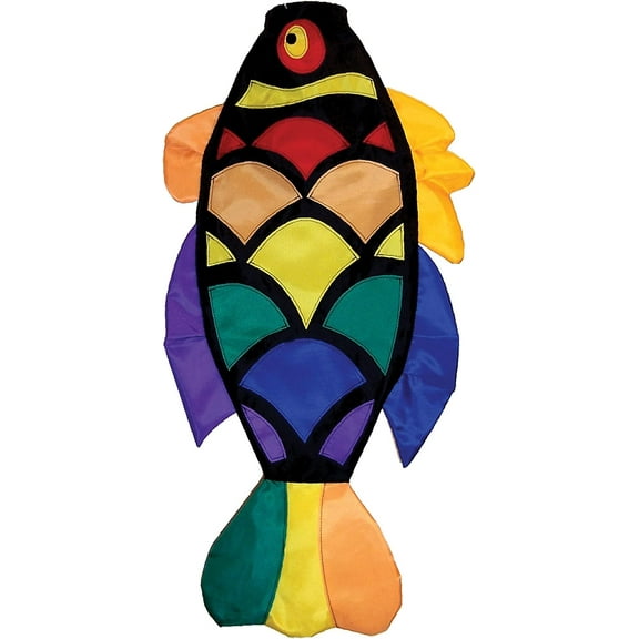 Rainbow Scales 4641 — 3D Fish Windsock Flag 16 x 32 inches Wind Decor — Colorful and Bright Decoration for Your Home or Garden