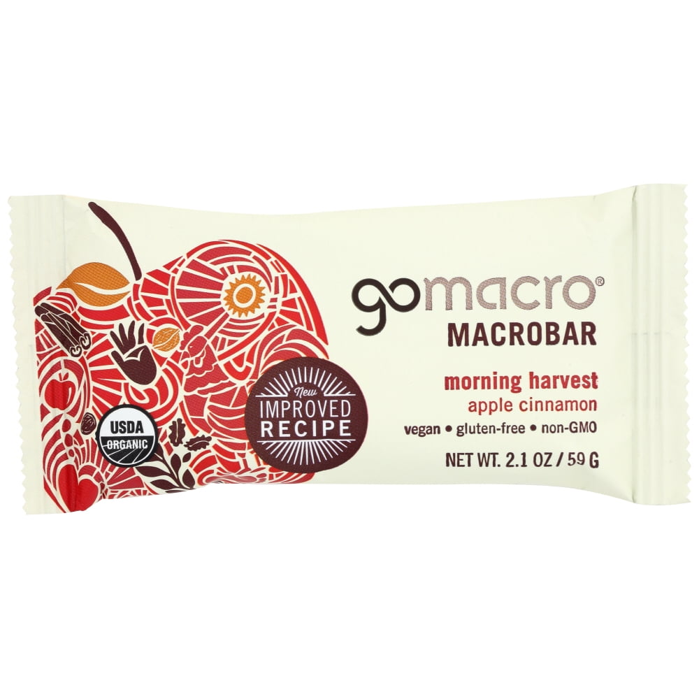 Gomacro Macrobar Vegan Bar, Apple Cinnamon, 2.1 Oz.