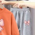 thumbnail image 4 of NOLDARES Toddler Girl Baby Outfits Clothing Long Sleeve Soft Tee + Joggers 2 Piece Clothes Set Cute for School(Orange,8-9 Y), 4 of 5