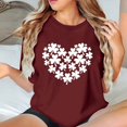thumbnail image 2 of Camiseta de Manga Corta de Cuello Redondo Impresa de Primavera Superior de las Mujeres, Mezcla Ligera de Poliéster para Uso Diario Y de Fiesta Casual, 2 of 9