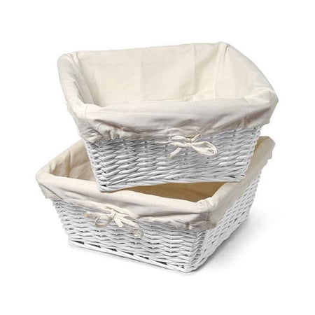 Burlington Set of 2 Large Storage Baskets, White