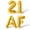 Gold, variant on Letter Balloons - 21 AF 16" Inch Alphabet Letters Foil Mylar Balloon 21st Birthday Party Banner (Gold)