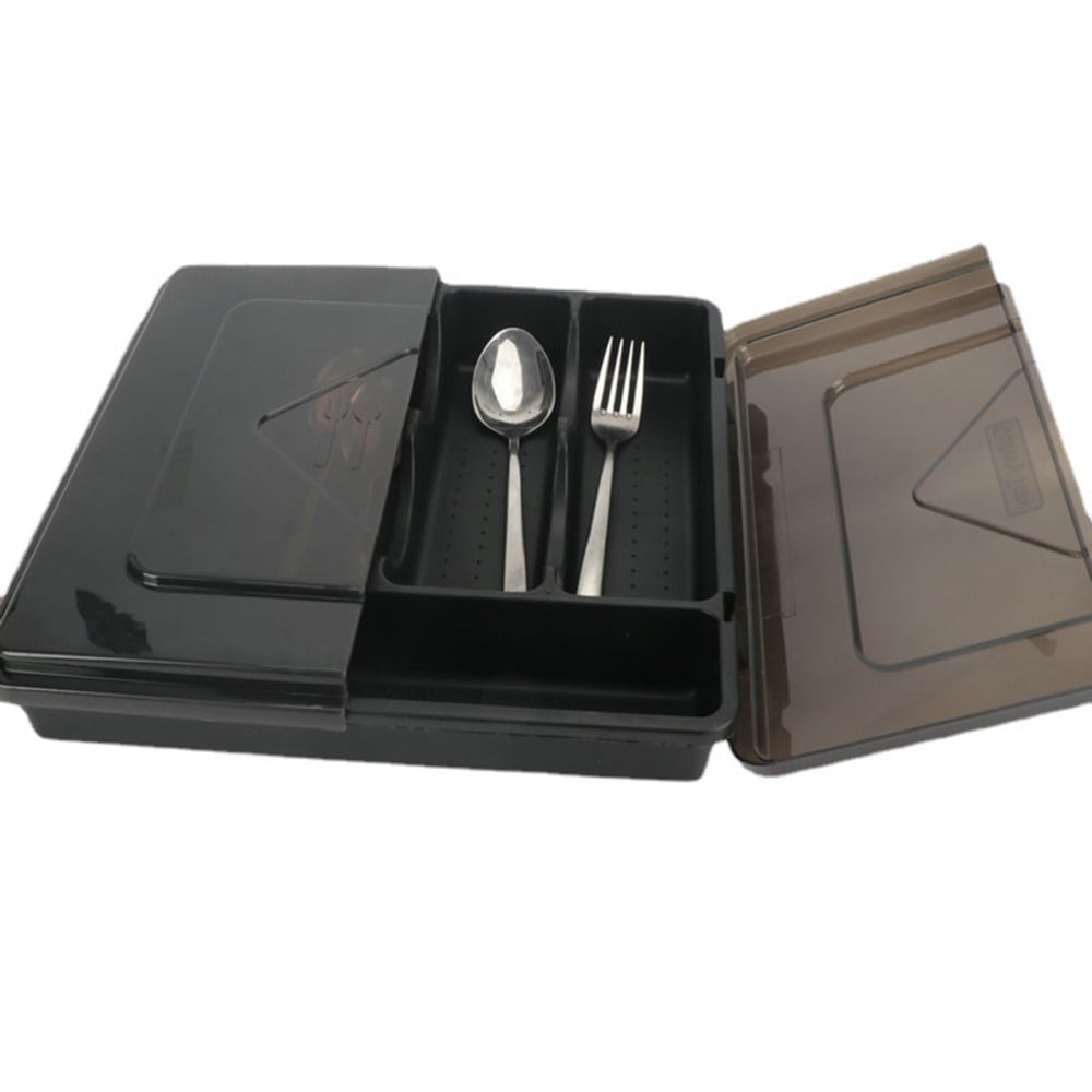 Cutlery Storage Box with Cover Multipurpose Compartment Tableware