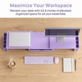 thumbnail image 2 of Wuxiuli Purple Metal Dual Monitor Stand Riser Desk Shelf for Computer 1pack, 2 of 7